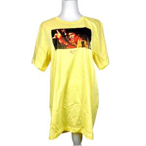 【1円スタート】 レア 希少 Brucelee ブルース・リー Tシャツ イエロー プリントTシャツ コットン100% メンズ Lサイズ 1B1223RX6ZR