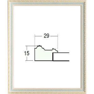 デッサン用額縁 木製フレーム 5663 半切サイズ グリーン(ブルー)