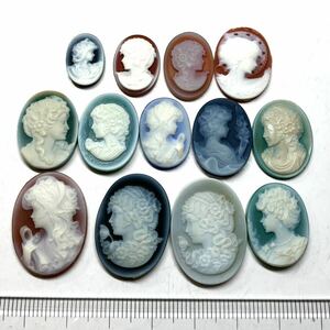 ☆ストーンカメオ13点おまとめ 102ct☆20.4g U 裸石 宝石 ジュエリー stone cameo jewelry 貴婦人 ブローチ ②