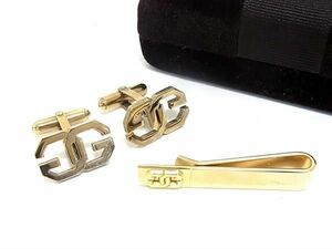 GIVENCHY ジバンシィ ヴィンテージ カフス カフリンクス ネクタイピン タイクリップ アクセサリー 2点セット ゴールド系 DF8876