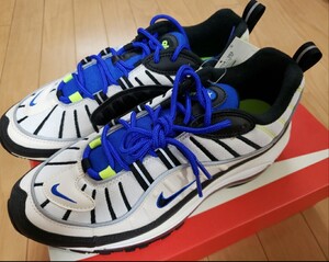 黒タグ付き 未使用 NIKE AIR MAX 98 ナイキ エアマックス98 ブラック ホワイト レーサーブルー 人気サイズ27.5 US9.5 640744 103 正規品