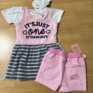 新品　2点セット　ワンピース　Tシャツ　ショートパンツ　女の子 80 アンサンブル