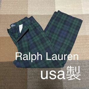 USA製 Ralph Lauren ラルフローレン ブラックウォッチ タータンチェック パンツ