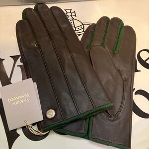 送料込●新品●Vivienne Westwood 羊革手袋 ブラウンD メンズ24cm 縦23cm ×横10cmヴィヴィアンウエストウッド