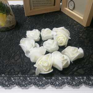 【ライトイエロー】バラ3.5cm10個セット 造花 インテリア フラワーアレンジメント 材料 薔薇　良品専科フラワー