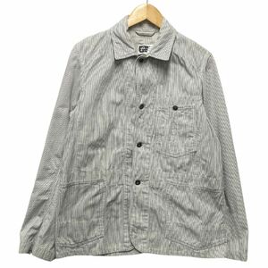 ENGINEERED GARMENTS エンジニアードガーメンツ ストライプ カバーオール ジャケット ホワイト×ネイビー サイズS 正規品 / 35274