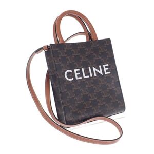 CELINE ミニバーティカルカバ 2WAYバッグ ハンドバッグ ショルダーバッグ PVCコーティングキャンバス カーフ トリオンフ　194372BZK.04LU 