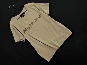 JILLSTUART ジルスチュアート 刺繍 Tシャツ sizeF/茶 ■◆ ☆ ega9 レディース