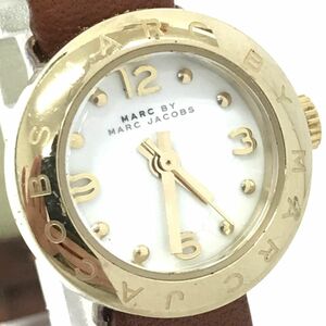 Marc by Marc Jacobs マークバイマークジェイコブス 腕時計 MBM1285 クオーツ アナログ ラウンド ホワイト ゴールド 電池交換済み 動作OK