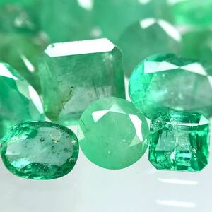 (天然エメラルドおまとめ50ct)m ルース 裸石 宝石 ジュエリー jewelry emerald beryl ベリル 緑玉 i③