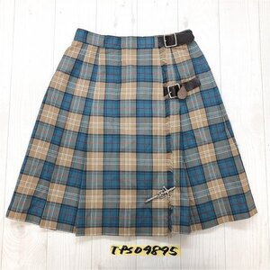 THE SCOTCH HOUSE スコッチハウス レディース チェック プリーツ ブローチ付き ラップスカート 9AR ブラウンブルー