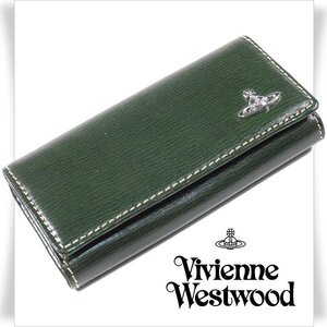 新品1円～★Vivienne Westwood ヴィヴィアンウエストウッド 牛革レザー インサイドカラー 5連キーケース キーリング グリーン◆4544◆