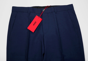 新品 48,000円 HUGO BOSS スーツ パンツ スラックス ドレスパンツ S～Mサイズ44 ウエスト40 80 cmビジネスW29結婚式W31ダークネイビー黒W30