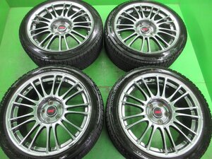 PCD114.3 スバル純正 STI BBS RV739 鍛造 軽量 8.5j/+55 ハブ約56㎜ ブリヂストン VRX2 245/40R18 約8～9分山 製造20年 4本 中古