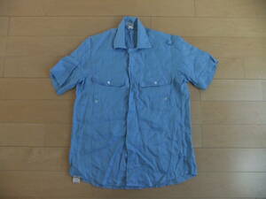 MADE IN ITALY 100%LINEN BASILE SHIRT blue イタリア製 リネン シャツ 水色