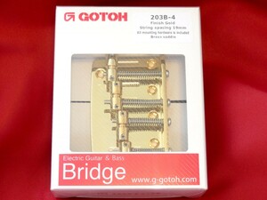 ★新品セール/最安値！★GOTOH／203B-4-GG◆国産 高品質 高精度！ ４弦 Bass用ブリッジ ゴトー G/Gold/ゴールド