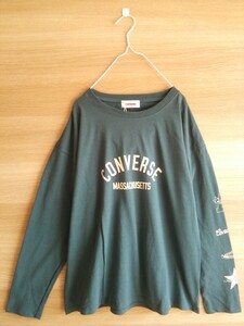 新品CONVERSE*長袖Ｔシャツ*未使用コンバース*送料無料レディース*ロンＴ緑