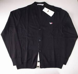 maison kitsune キツネ TRICOLOR FOX PATCH ニット カーディガン black Lサイズ