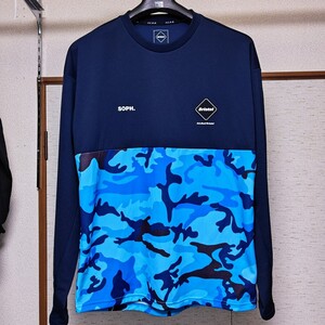 F.C.Real Bristol FCRB エフシーアールビー CAMOUFLAGE TEAM TOP カモフラージュ チームトップ Tシャツ ネイビー M サイズ 長袖 