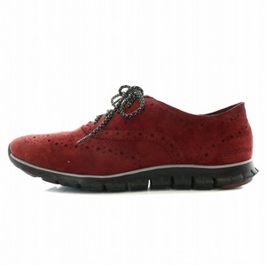 コールハーン COLE HAAN ゼログランド zerogrand スニーカー シューズ スエード ウイングチップ メダリオン US6 23.0cm 赤 レッド