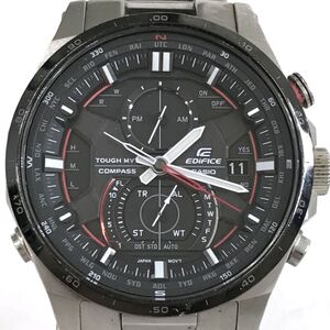 美品 CASIO カシオ EDIFICE エディフィス 腕時計 EQW-A1200DB-1A 電波ソーラー タフソーラー マルチバンド6 カレンダー レッド ブラック