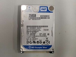 WD製 hdd ide 44pin 250GB 2.5インチ