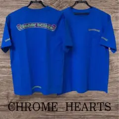 CHROME HEARTS 青 Tシャツ　スクロールラベル