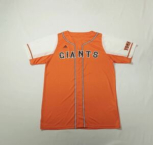 (未使用) adidas アディダス // GIANTS 巨人 半袖 ドライ 応援ユニホーム ウエア Tシャツ (オレンジ×白) サイズ L