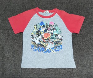 獣電戦隊 キョウリュウジャー 半袖 カットソー シャツ Tシャツ グレー 赤 110 