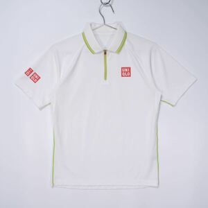 【送料無料】UNIQLO(ユニクロ)/錦織圭選手着用モデル/ドライEXポロシャツ/全豪オープンテニス 2015/ハーフジップ/ホワイト/Sサイズ