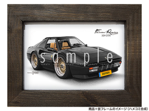 ★カーイラスト077 選べる4タイプ【フェラーリ 328GTS B】USDM／JDM 旧車 送料安