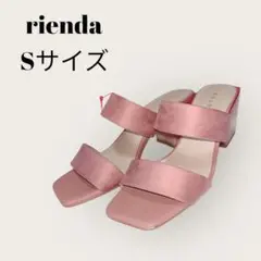 大理石柄ヒール可愛い rienda フェイクスエード サンダル ピンク S