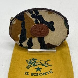 KO1346● IL BISONTE イルビゾンテ コインケース 小銭入れ 財布 サイフ カモフラ 迷彩 保存袋付き 美品