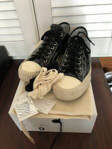 送料込 visvim skagway lo folie 9 black ブラック エナメル ビズビム ヴィズヴィム スカグウェイ スニーカー 靴 クツ パテント レザー