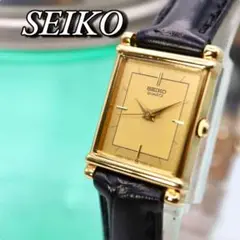 美品 SEIKO スクエア ゴールド クォーツ レディース腕時計 1098