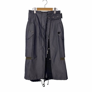 サカイ sacai 22AW Cotton Gabardine Mix Skirt コットンギャバミックススカート レイヤード 1 グレーブルー 22-06189 レディース