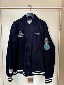 Carhartt WIP LETTERMAN JACKET ネイビー 紺 Lサイズ 美中古 レターマン ジャケット スタジャンコーデュロイ