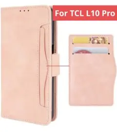 For TCL L10 Pro ケース手帳型 カード収納多数可能（ピンク）