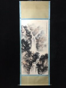 ◆古寳堂◆中国書画『近現代画家傅抱石・山水画・四尺中堂画・宣紙』肉筆紙本・掛け軸・書画立軸・中国美術・コレクター必見