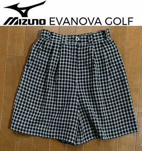 ★MIZUNO EVANOVA GOLF ミズノエヴァノヴァゴルフ★ブラック＆ホワイトチェック柄が可愛い！レディースキュロットスカート/S-M