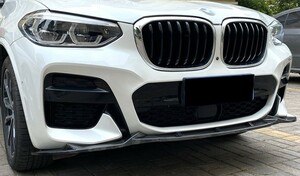 スポーティ全開♪ BMW カーボン ルック フロントバンパー リップ スポイラー X3 G01 xDrive 20d 20i 30e M40d M40i Mスポーツ X3シリーズ