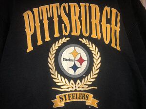 Pittsburgh Steelers スウェット サイズM ブラック ピッツバーグ スティーラーズ アメリカンフットボール アメフト ビンテージ 古着 USA 即