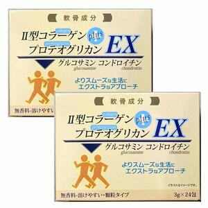 41【2点セット プロテオグリカンEX 関節ケア 四天王EX 3g×24包】 Ⅱ型コラーゲン 軟骨成分 グルコサミン コラーゲン コンドロイチン