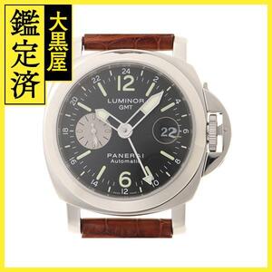 PANERAI パネラ 2004年並行品 ルミノールGMT PAM00088 ブラック文字盤 ステンレス／アリゲーターベルト 自動巻き【472】