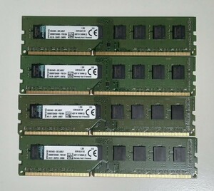 Kingstone DDR3 32GB(8GB×4枚) デスクトップ用メモリ PC3-12800 KVR16LN11/8