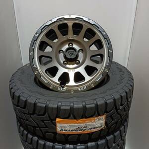 デルタフォース オーバル 7.0J-16+35 5/114 マットスモークポリッシュ オープンカントリーR/T 215/70R16 ブラックレター デリカD5 RAV4等