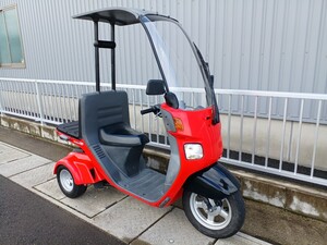 福岡県発 実働！ ホンダ ジャイロキャノピー ４サイクル FI 2018年モデル 3型 走行距離表示26,262km 法人ワンオーナー ミニカーベース