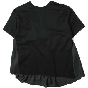 ADAWAS アダワス 日本製 FLARED T-SHIRT スイッチング フレアTシャツ ADWS-108-40 Free ブラック 半袖 カットソー トップス g14428