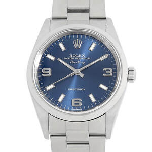 ロレックス エアキング 14000M ブルー 369ホワイトバー K番 中古 メンズ 腕時計