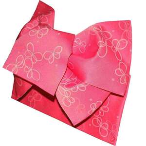 日本製 ジュニアサイズ 浴衣 だらり 変わり結び 浴衣帯 作り帯 ゆかた帯 結び帯 蝶蝶 ピンク